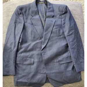 Christian Dior Men's Vintage Blue Plaid Wool Sports Coat Size 44 Regular